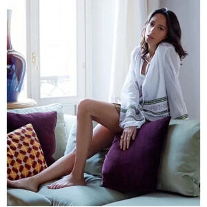 Tory Burch Madeline Sequin Peasant Blouse 100% Cotton Size 6